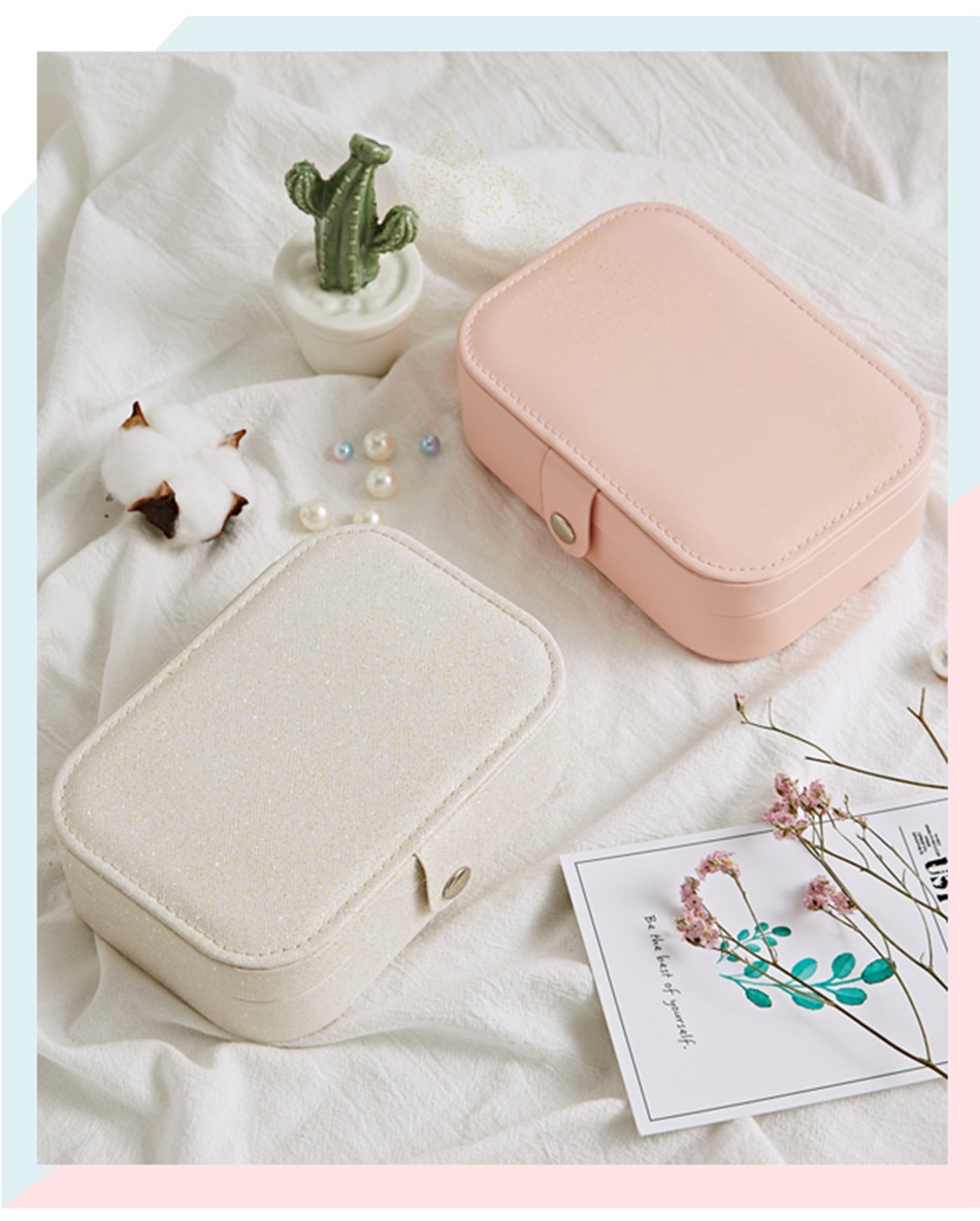 Portable PU Leather Jewelry Storage Box