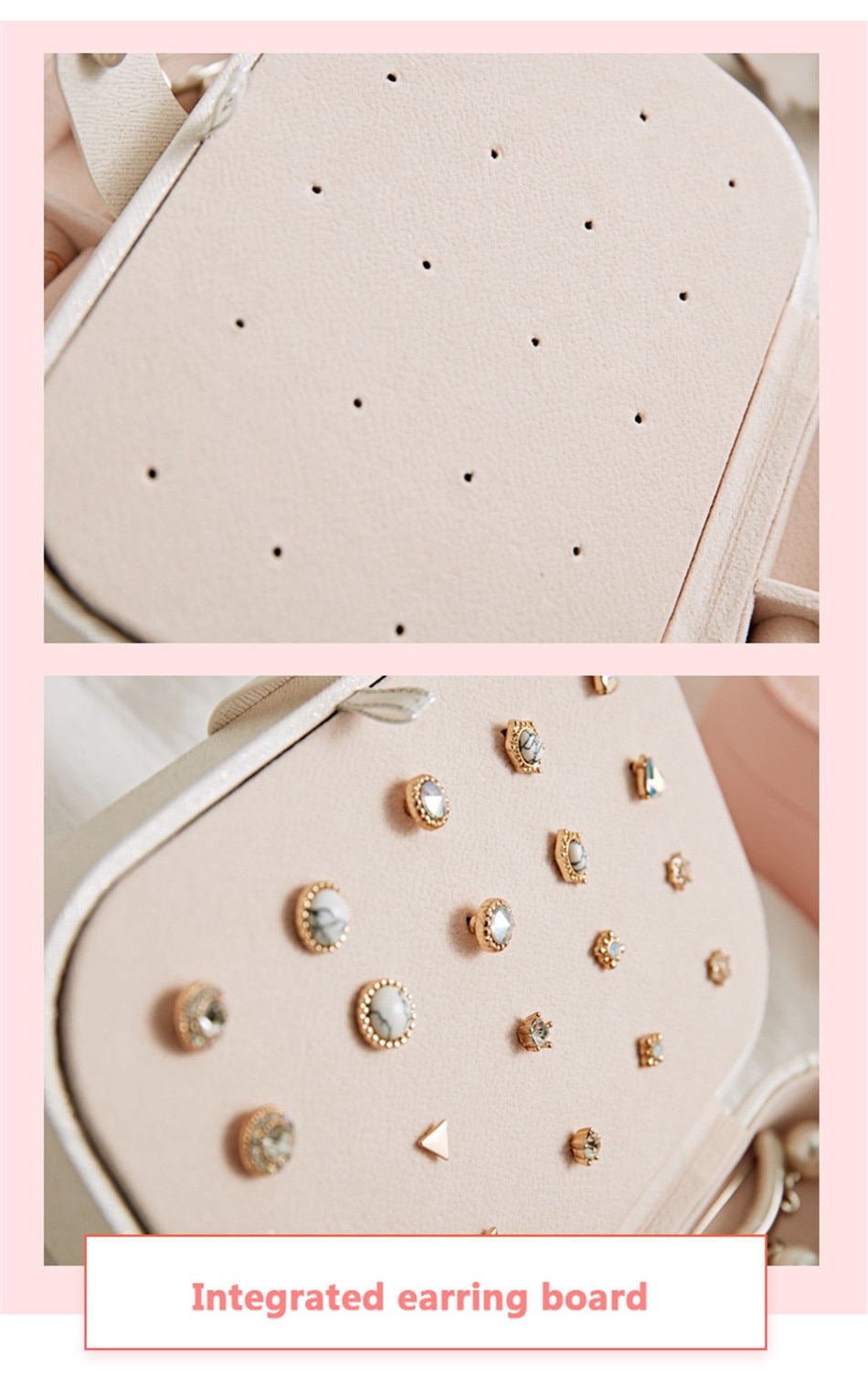 Portable PU Leather Jewelry Storage Box