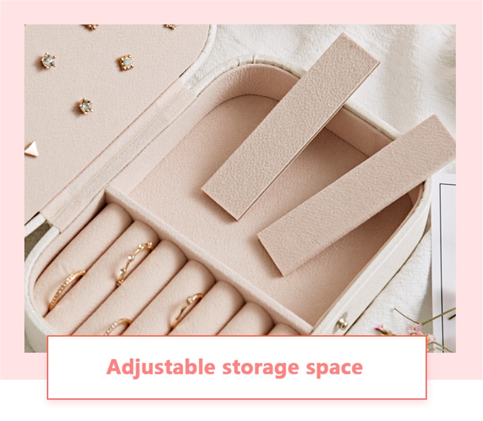 Portable PU Leather Jewelry Storage Box