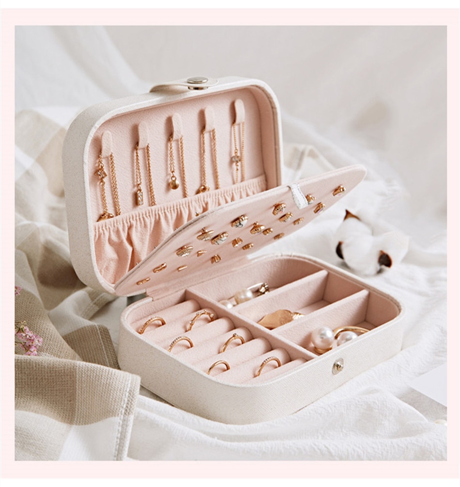 Portable PU Leather Jewelry Storage Box