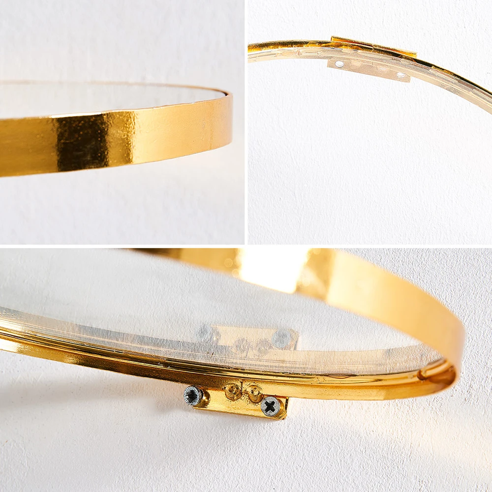 Glass Wall Shelf with Gold Rim