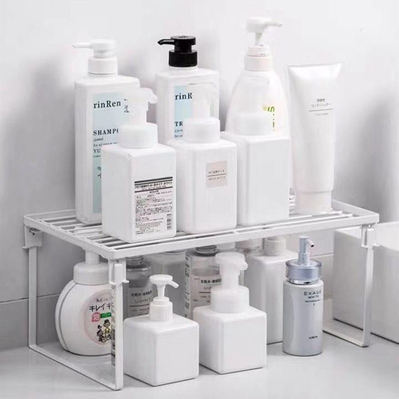 Storage Shelf Rack in Black and White