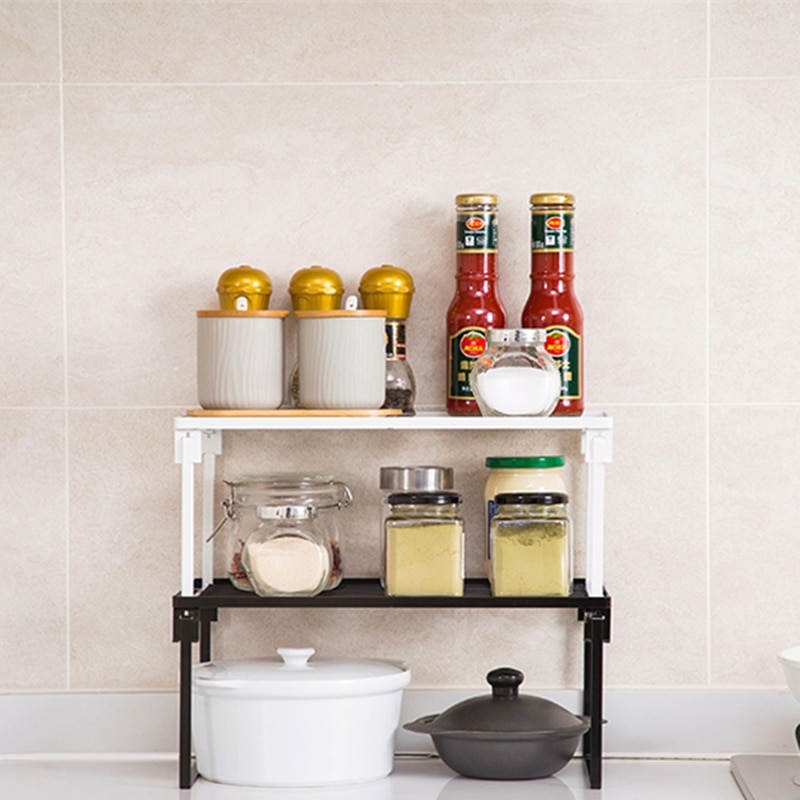 Storage Shelf Rack in Black and White