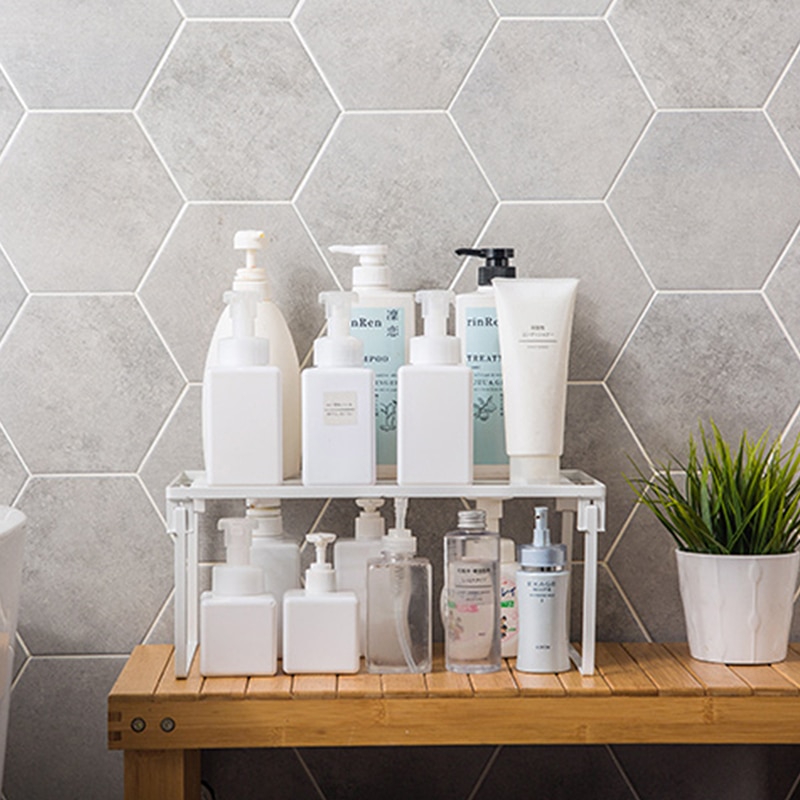 Storage Shelf Rack in Black and White