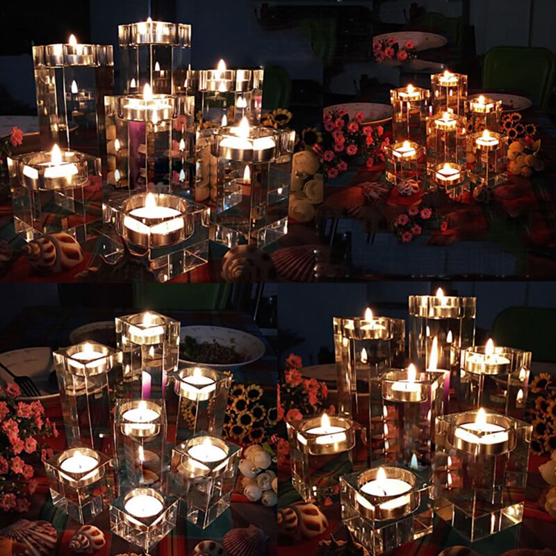 Transparent Crystal Table Candle Holder