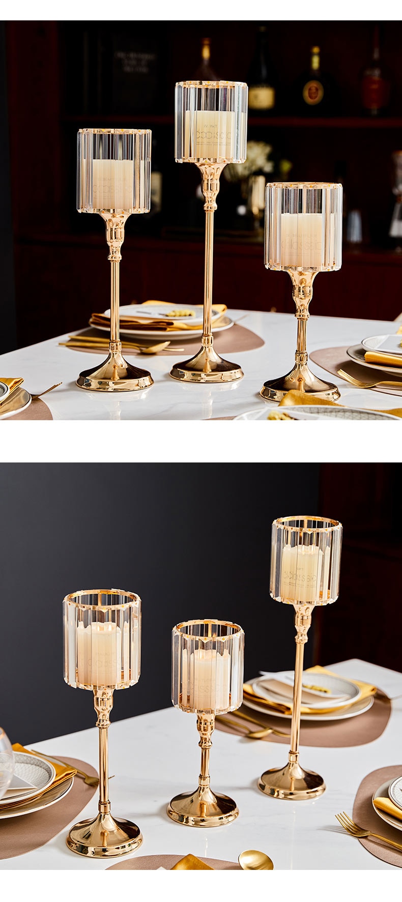 Nordic Metal Candle Holder in Gold