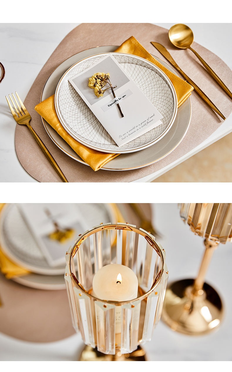 Nordic Metal Candle Holder in Gold