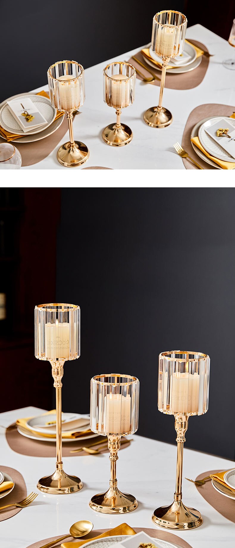 Nordic Metal Candle Holder in Gold