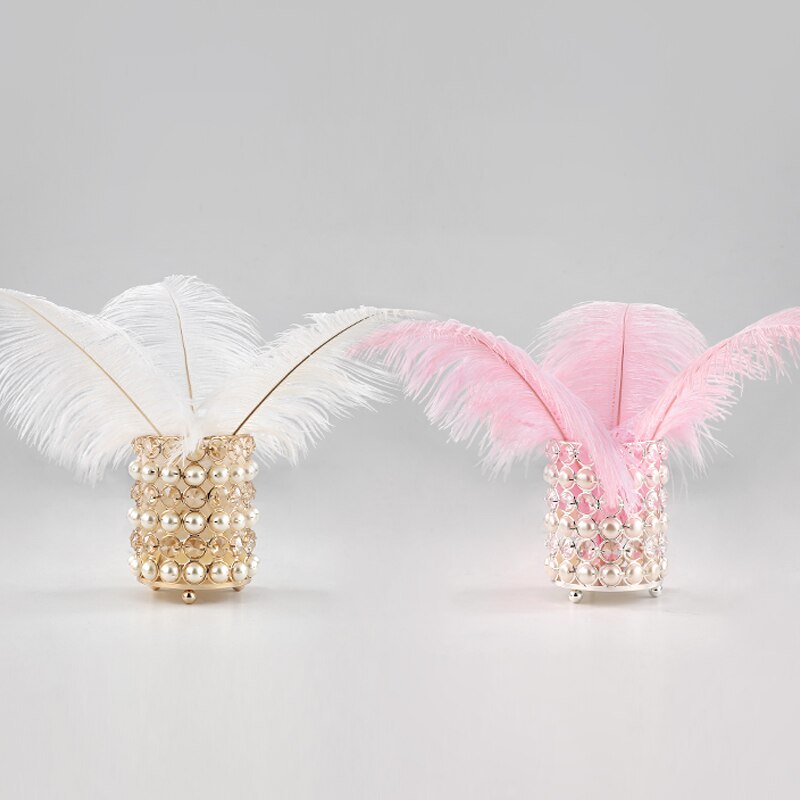 Luxury Candle Holder with Rhinestones and Pearls