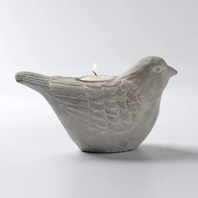Concrete Bird Shape Candle Holder