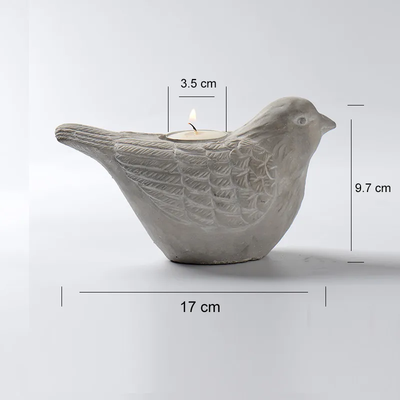 Concrete Bird Shape Candle Holder