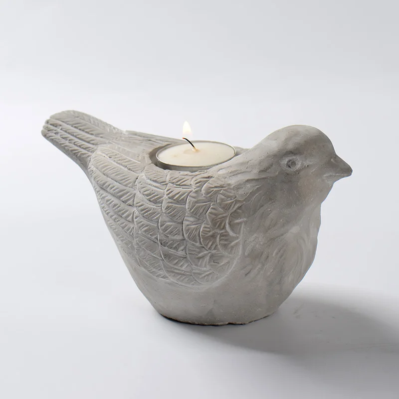 Concrete Bird Shape Candle Holder