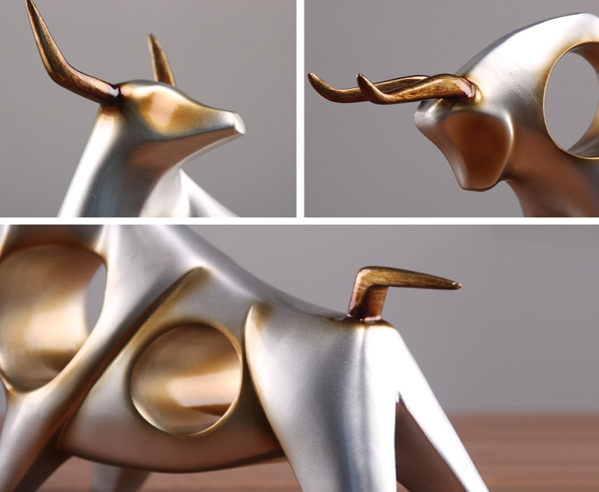 Abstract Ox Decorative Figurine
