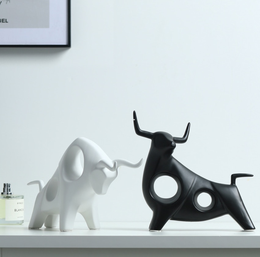Abstract Ox Decorative Figurine