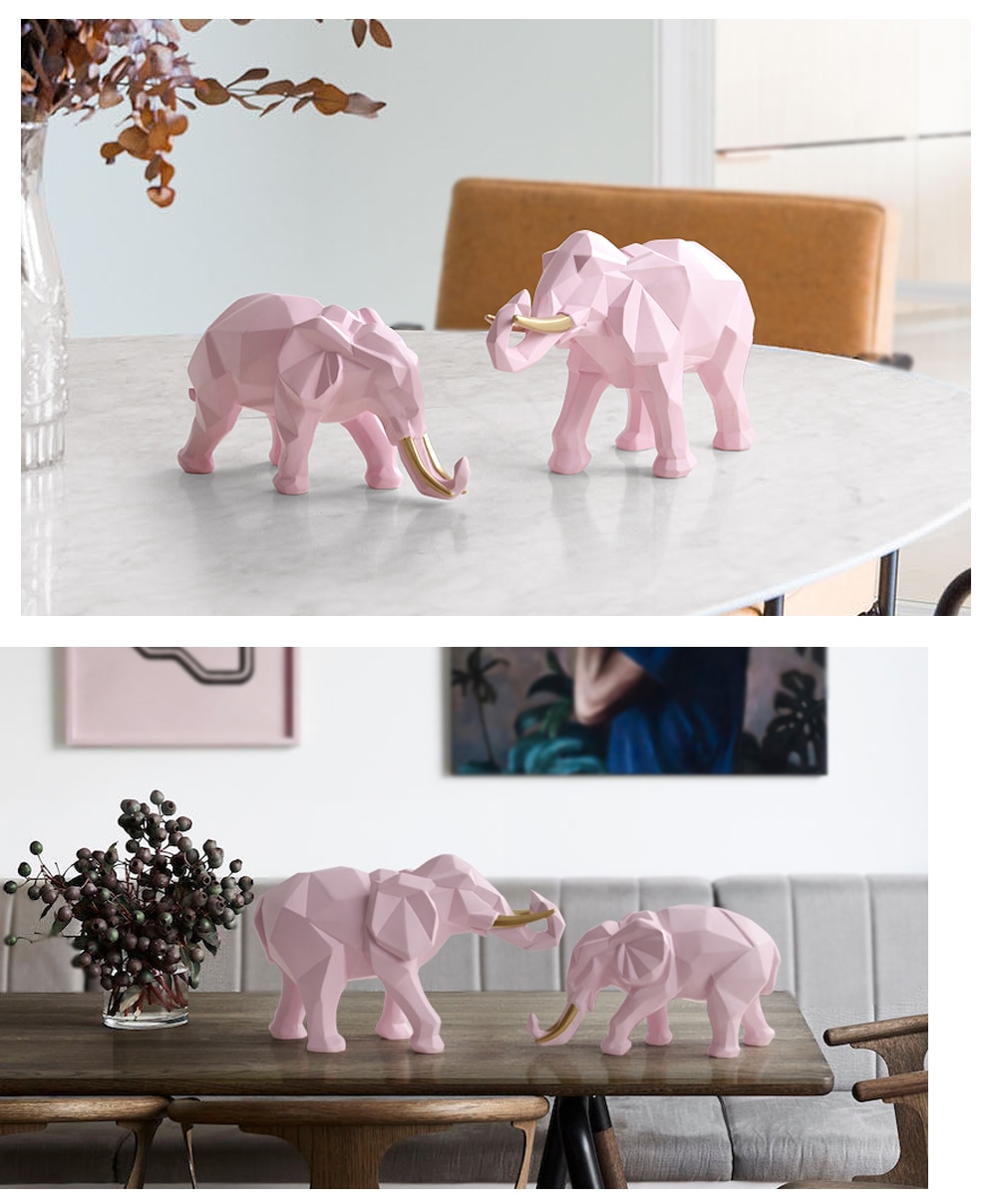 Abstract Elephant Figurines