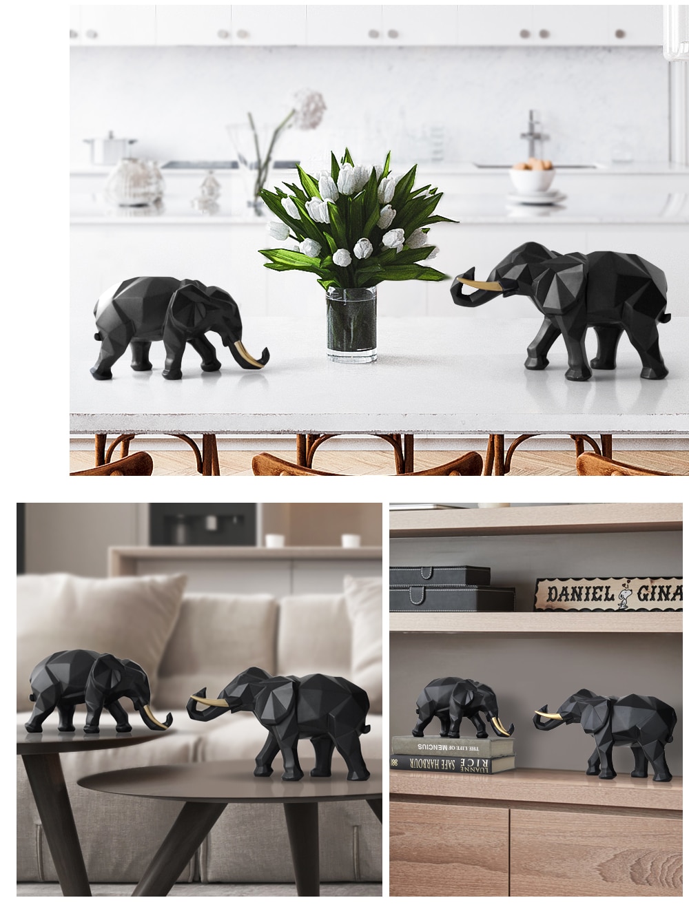 Abstract Elephant Figurines