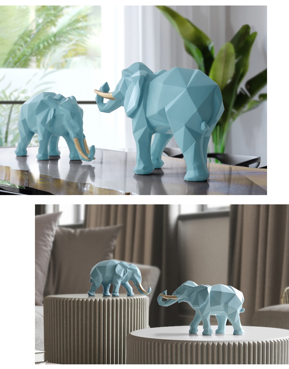 Abstract Elephant Figurines