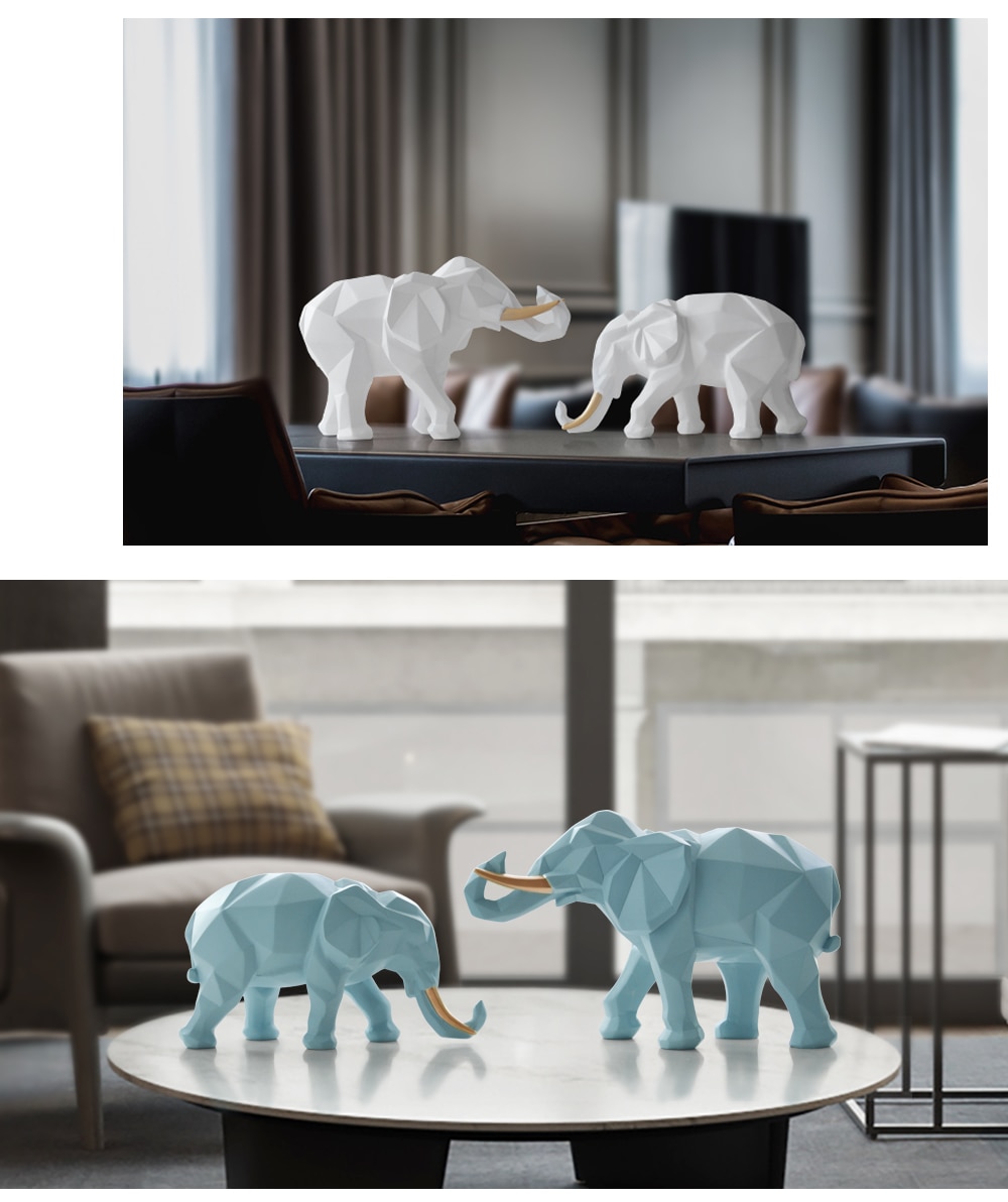 Abstract Elephant Figurines