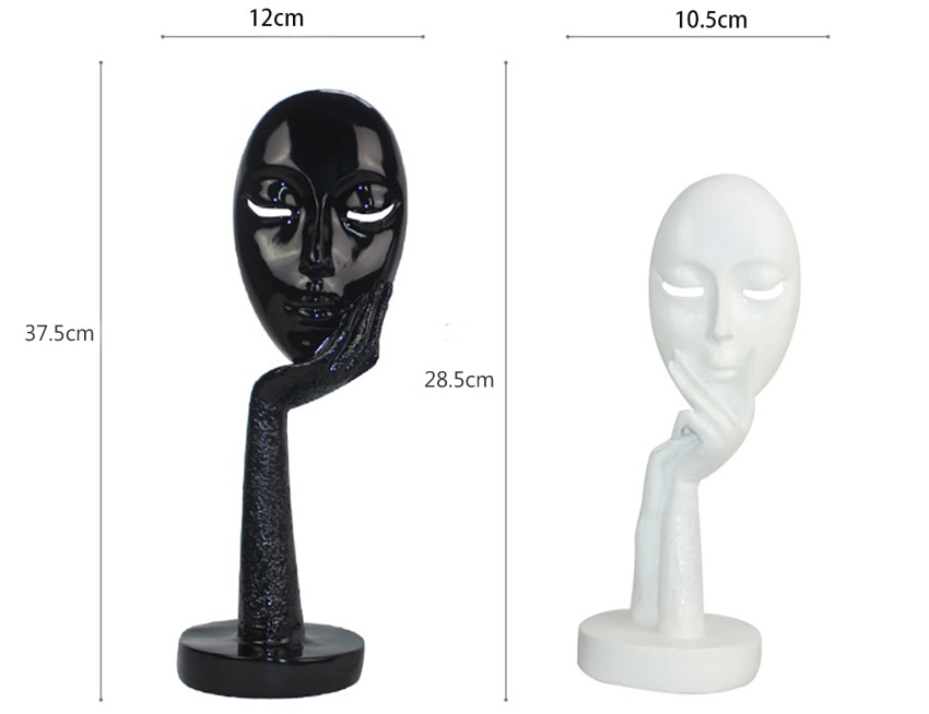 Nordic Style Woman Mask Figurines
