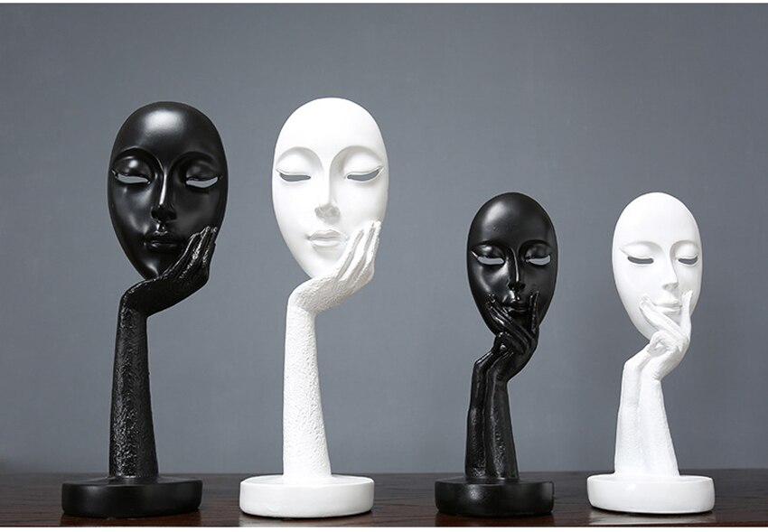 Nordic Style Woman Mask Figurines