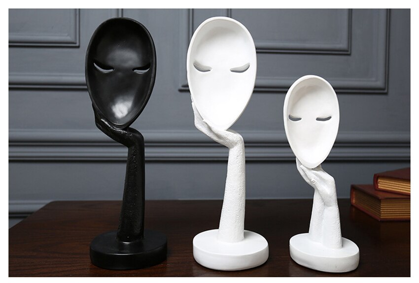 Nordic Style Woman Mask Figurines