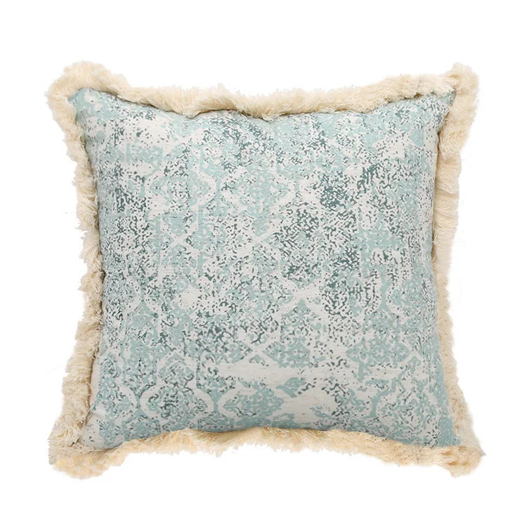 Vintage Patterned Cushion Cover with Fringe