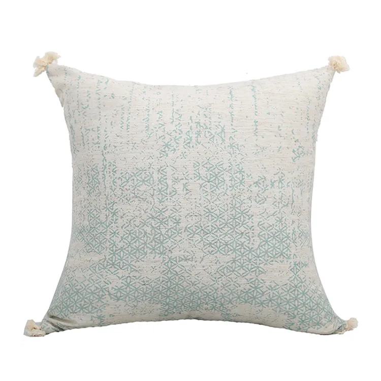 Vintage Patterned Cushion Cover with Fringe