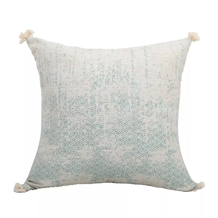 Vintage Patterned Cushion Cover with Fringe