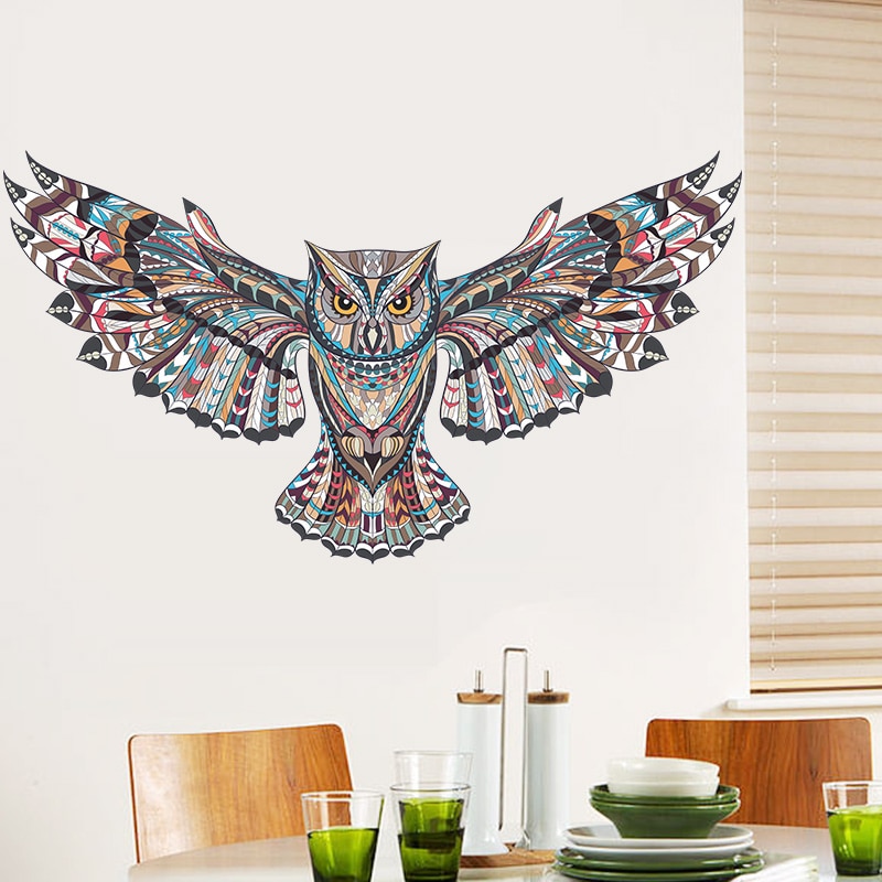 Colorful Owl Shaped Wall Sticker