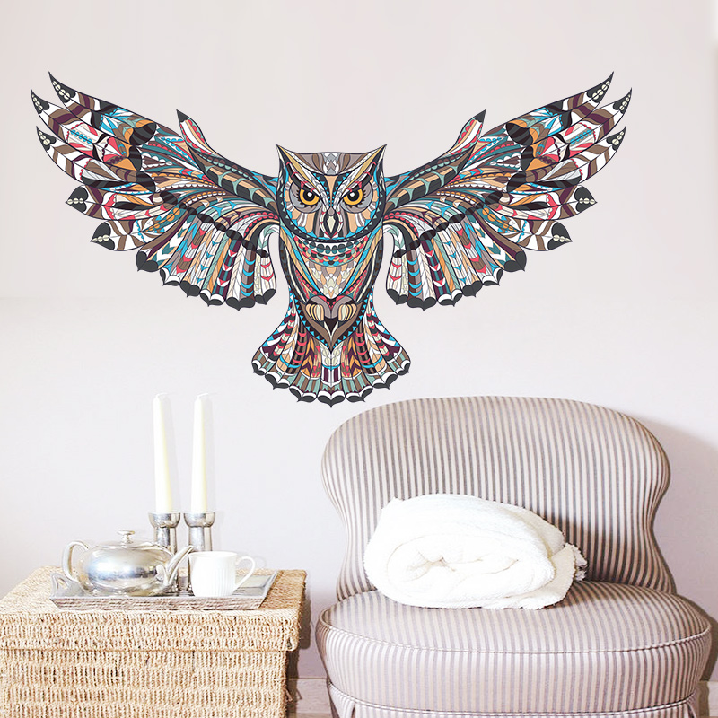 Colorful Owl Shaped Wall Sticker
