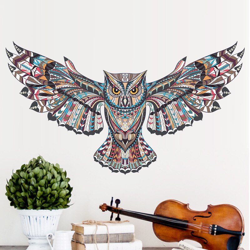 Colorful Owl Shaped Wall Sticker