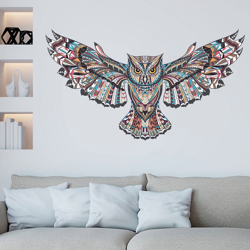 Colorful Owl Shaped Wall Sticker