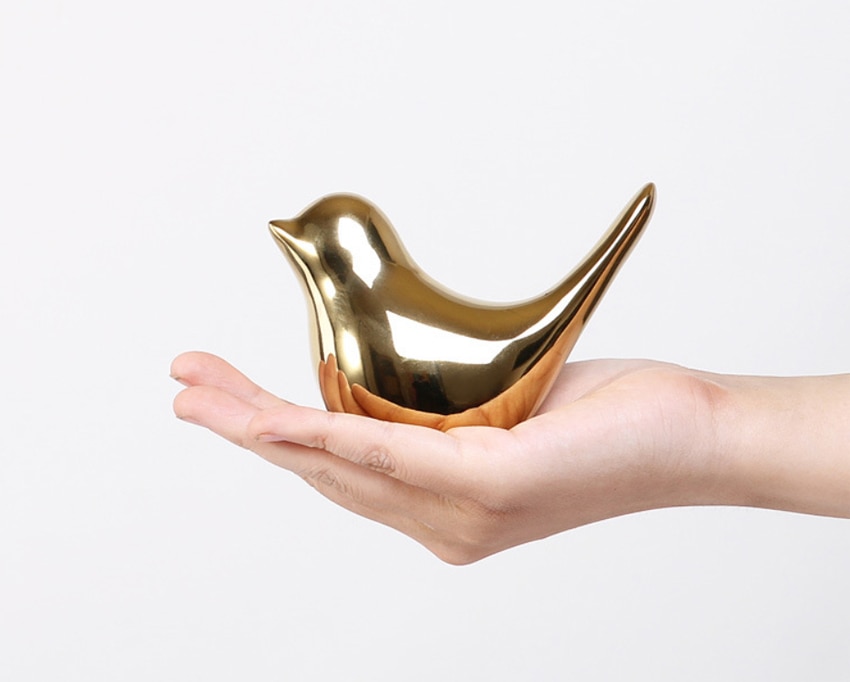 Gold Color Bird Figurine