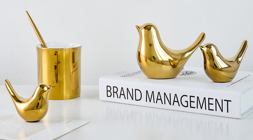 Gold Color Bird Figurine