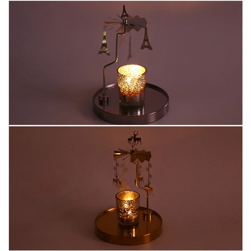 Rotating Romantic Metal Candle Holder