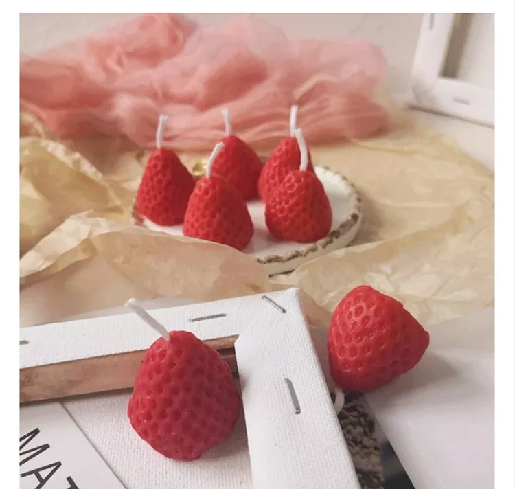 Set of Little Strawberry Candles