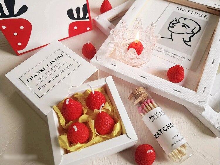 Set of Little Strawberry Candles