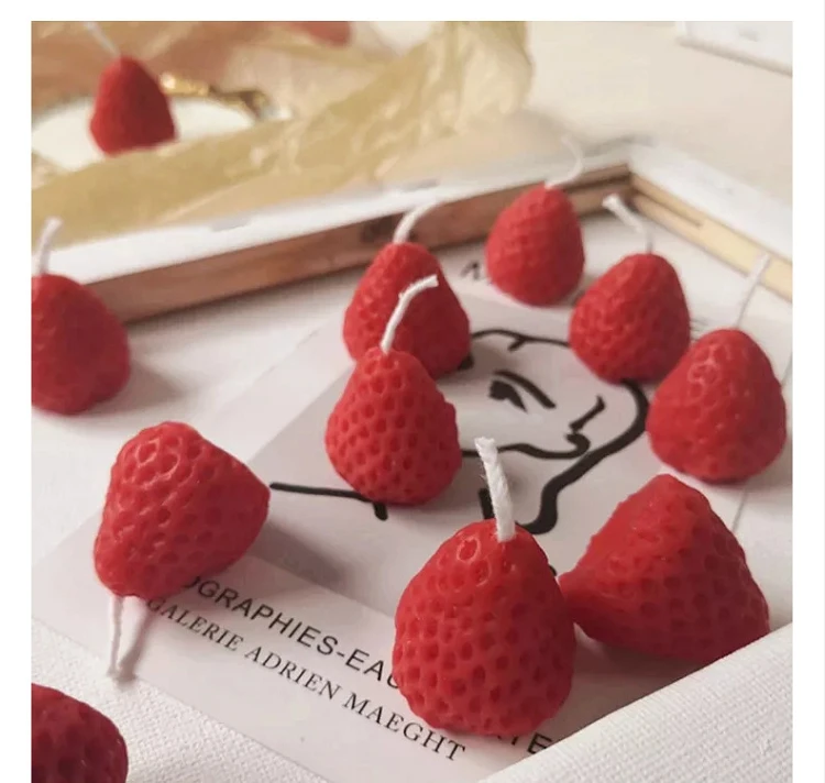 Set of Little Strawberry Candles