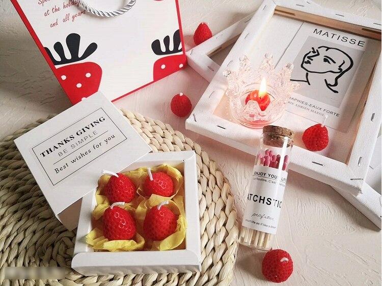 Set of Little Strawberry Candles