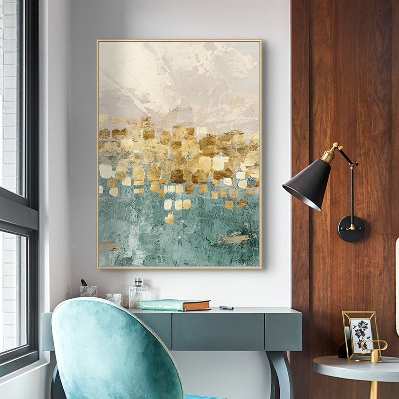 Gold and Mint Canvas Poster