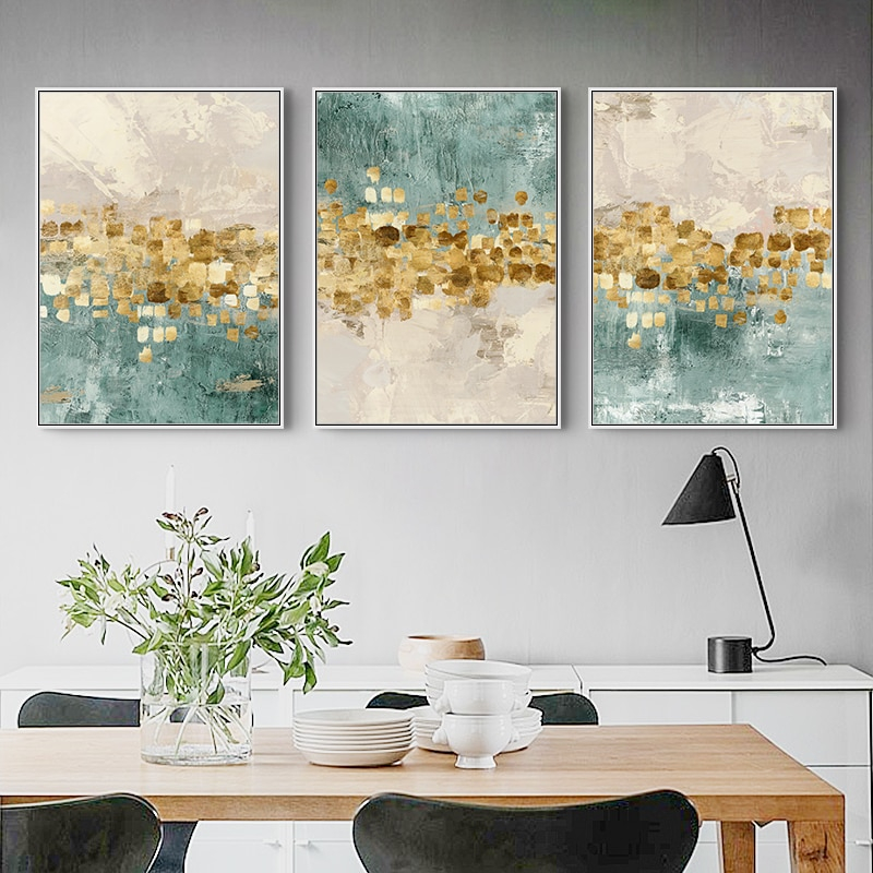 Gold and Mint Canvas Poster