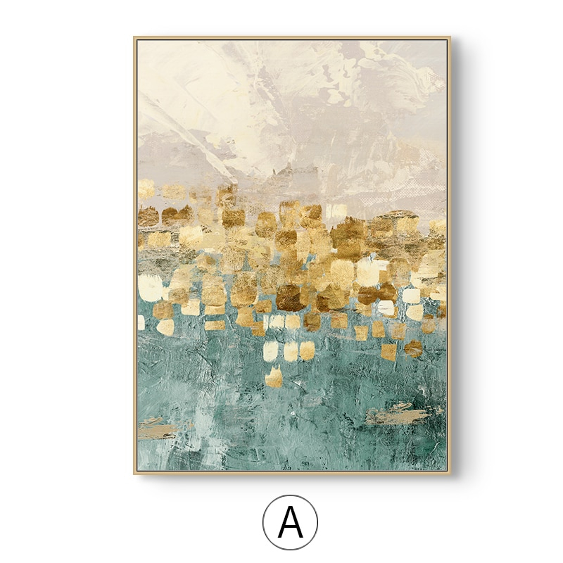 Gold and Mint Canvas Poster