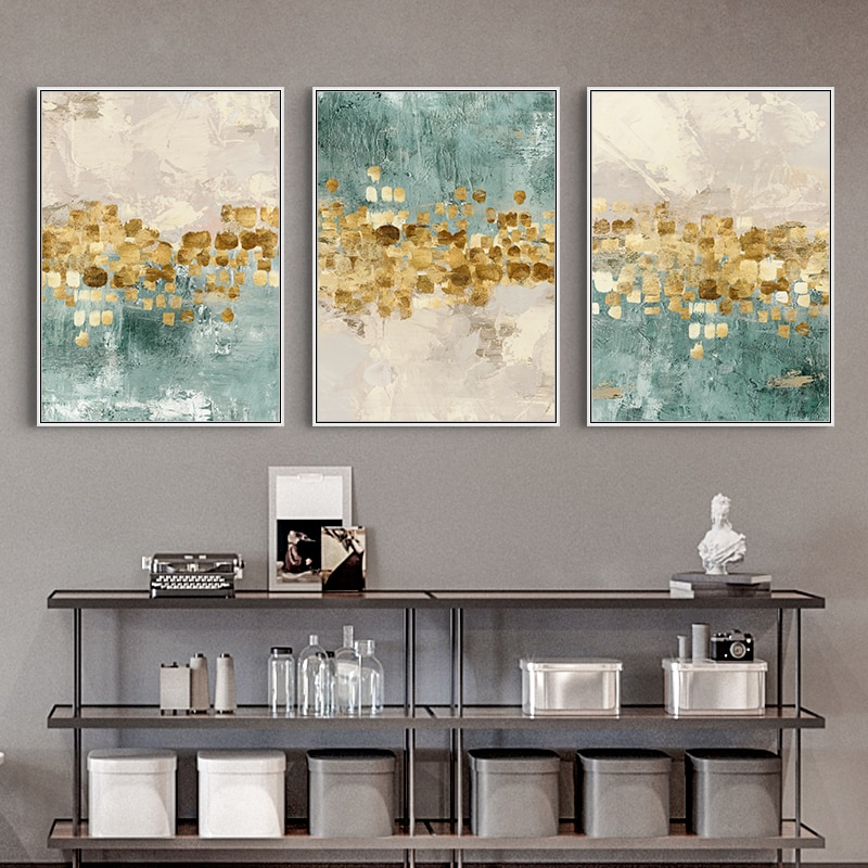 Gold and Mint Canvas Poster