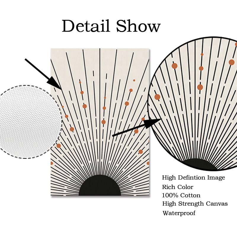 Sun Illustration Nordic Style Canvas Poster