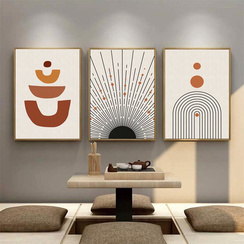 Sun Illustration Nordic Style Canvas Poster