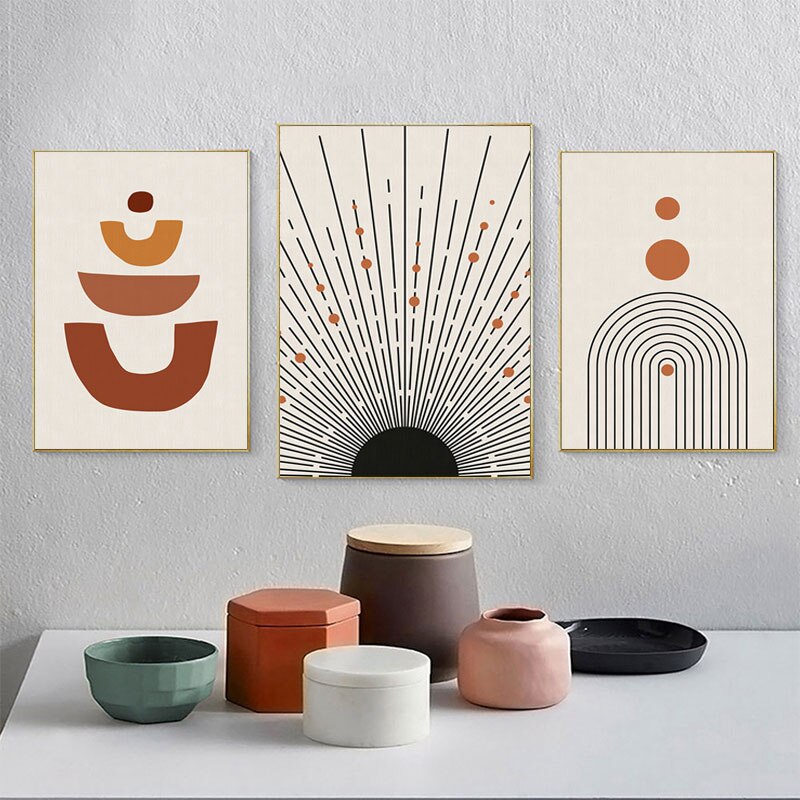 Sun Illustration Nordic Style Canvas Poster