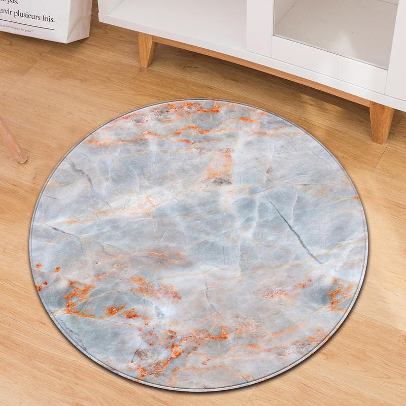 Marble Round Carpet for Bedroom