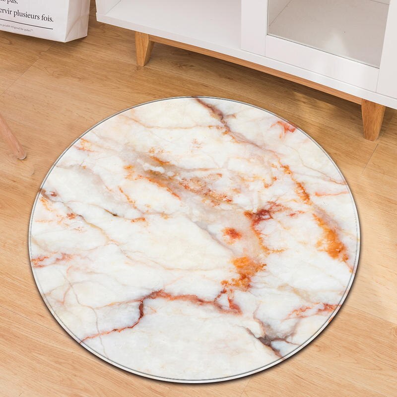 Marble Round Carpet for Bedroom