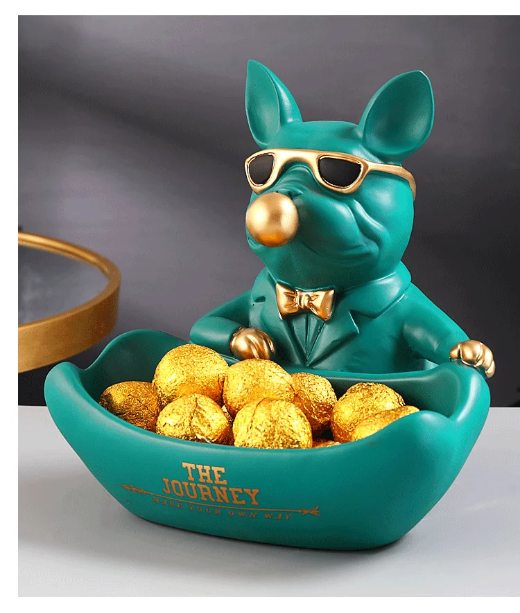 Cool Bulldog Storage Figurine