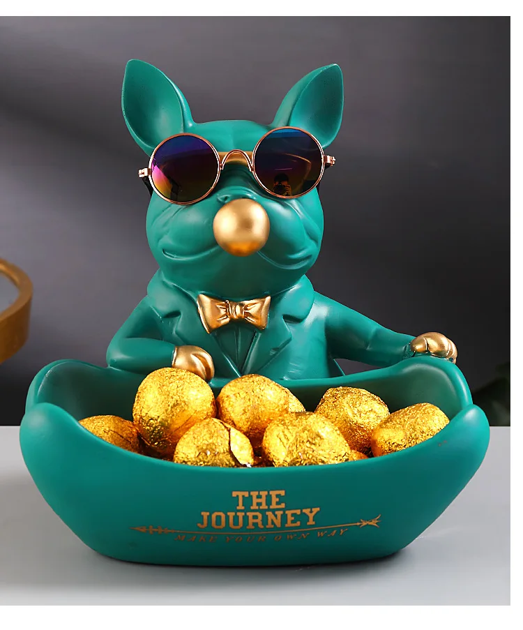 Cool Bulldog Storage Figurine